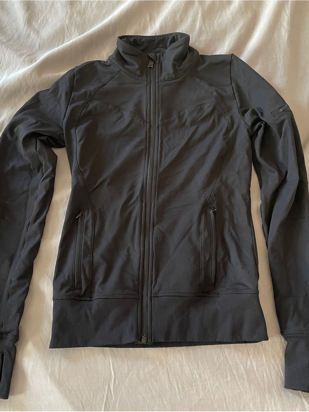 ALO Yoga Black Lightweight Zipup